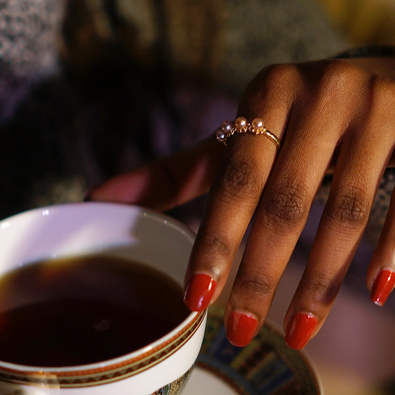 Sun Flower: Four-Pearl Ring