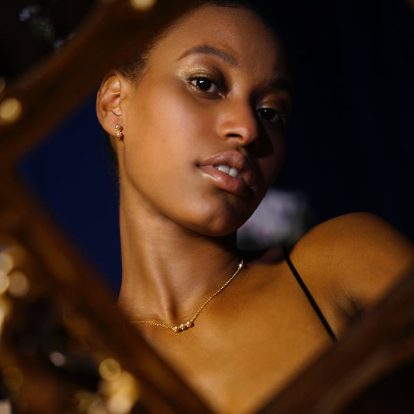Sun Flower: Three-Pearl Necklace