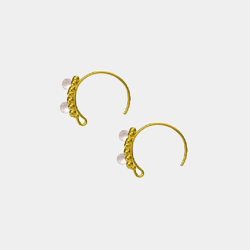Sun Flower:Double Row Pearl Earrings