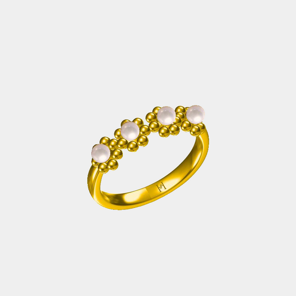 Sun Flower: Four-Pearl Ring