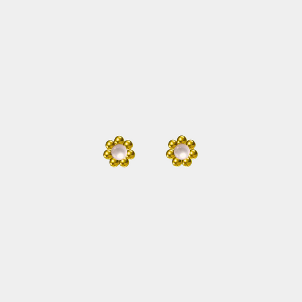 Sun Flower: Single Pearl Earrings